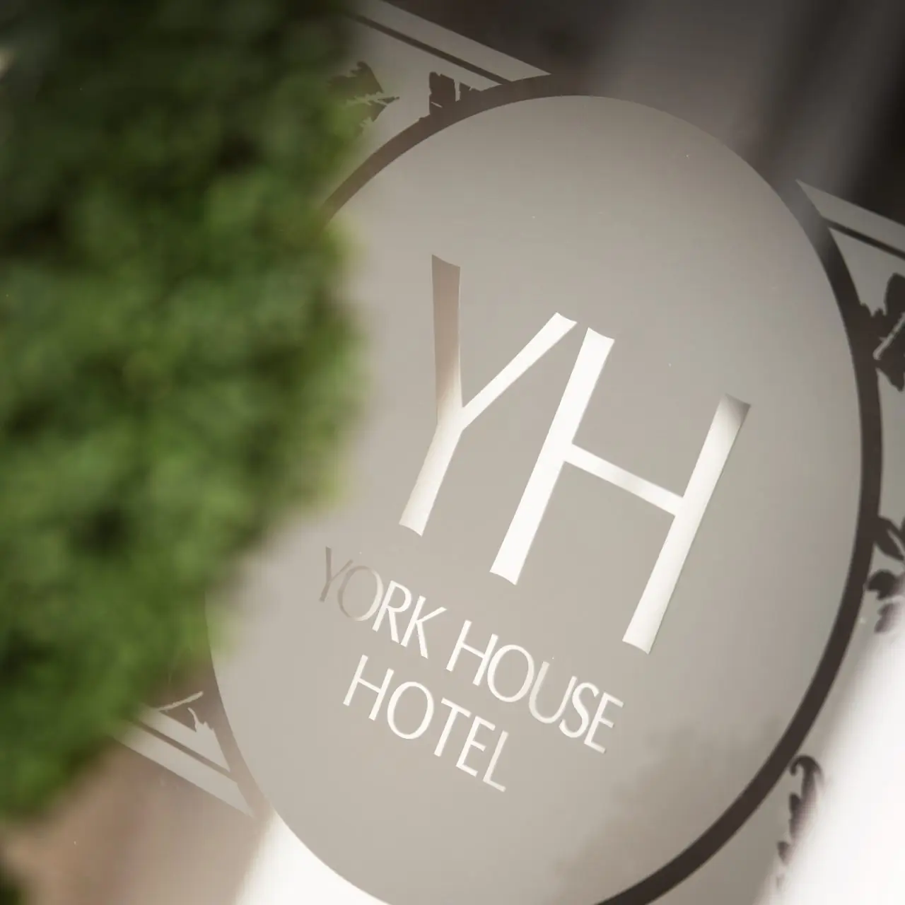 York House etched glass signage